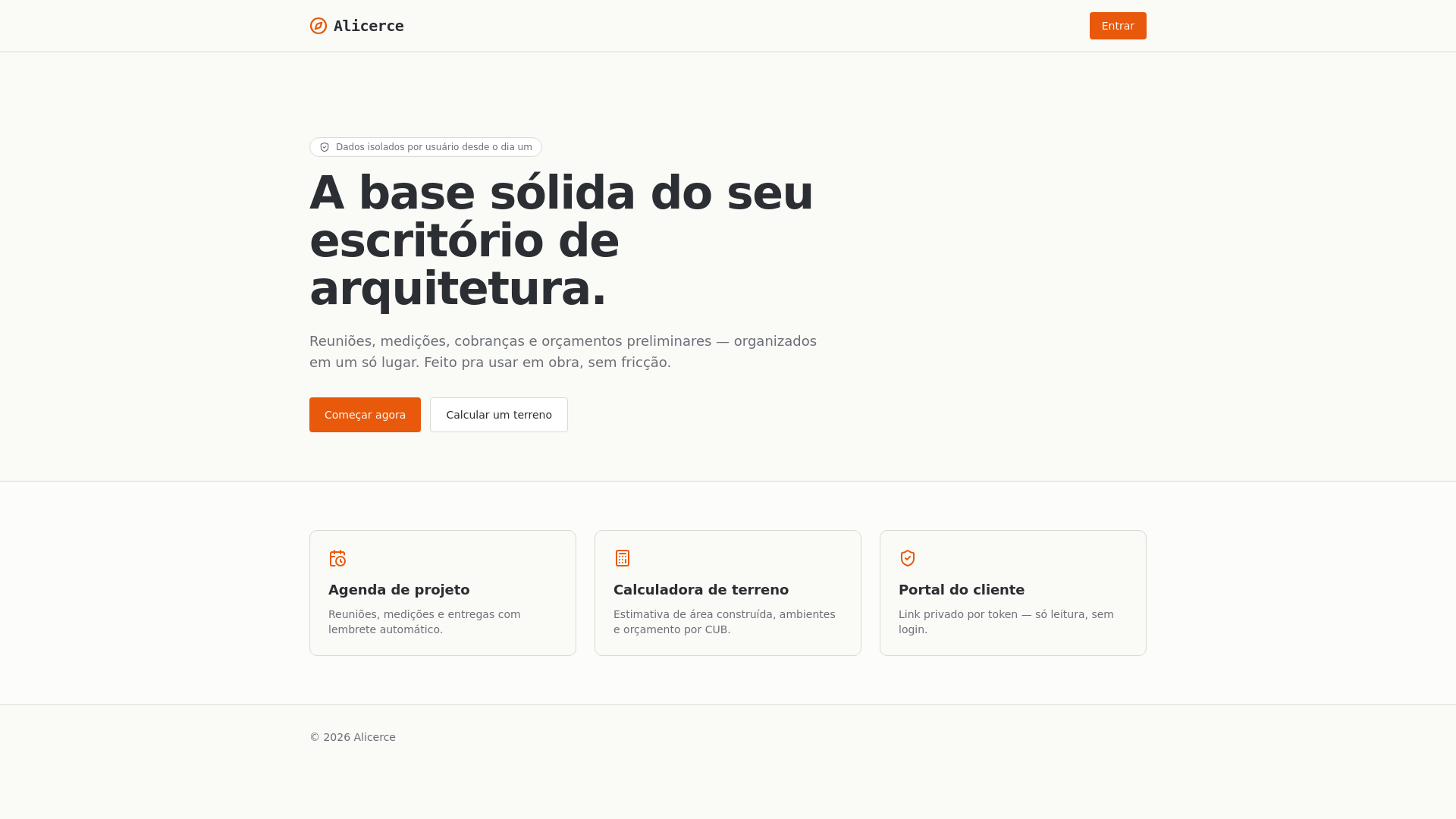 App de gestão de projetos para arquitetas Meu Alicerce